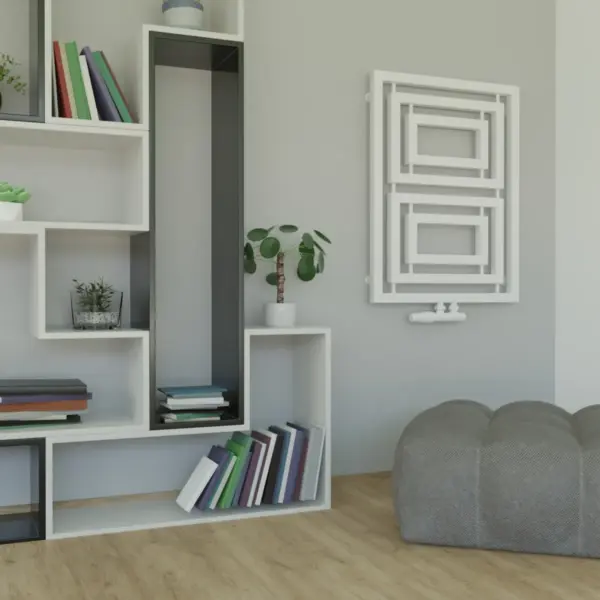 Square 70x53 bialy i szara ściana